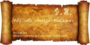 Vásárhelyi Mariann névjegykártya