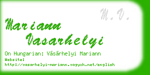 mariann vasarhelyi business card