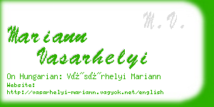 mariann vasarhelyi business card